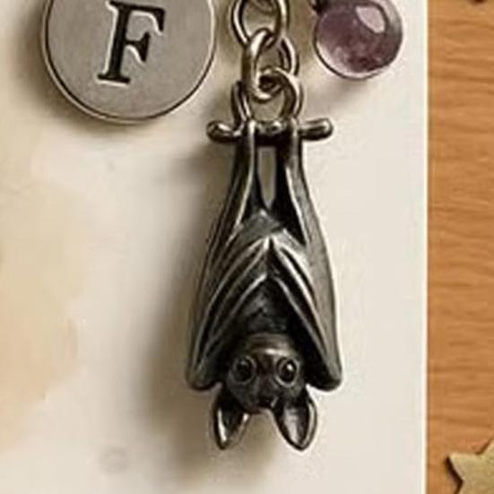 1/2 stuks Vleermuis Inspirerende Sleutelhanger Emotionele Steun Vleermuis Sleutelhanger met Inspirerende Gedichtenkaart Metalen Vleermuis Hanger