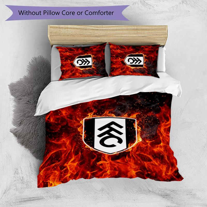 Set Lenzuola Fulham Calcio Stampato 3 Pezzi, Comodo Set Copripiumino per Camera da Letto Amico della Pelle
