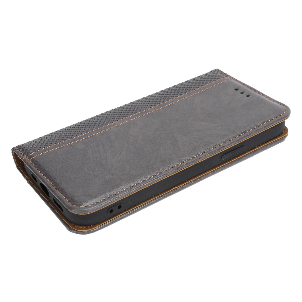 Magnetic Mobile Phone PU Leather Flip Cover Case for IPhone 12 12Pro with Grid Pattern