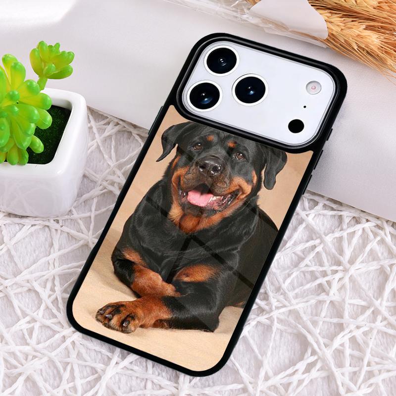 Cool Rottweiler Dog Soft TPU Phone Case for iPhone 17 Air 16 15 11 12 14 13 Pro Max Shockproof Cover