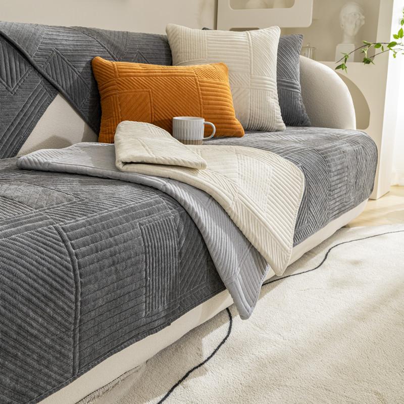 

Всесезонная универсальная однотонная шенилловая стеганая диванная подушка современная простая легкая роскошная тканевая диванная подушка полотенце 70*70cm