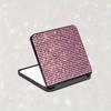 Sparkling Rhinestone Portable Folding Makeup Mirror - Dual-Sided, Square Design for Purses & Handbags, No Battery Needed