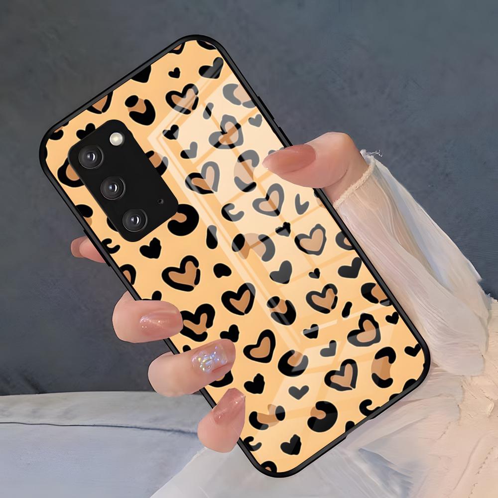 Luxurious Leopard Print Phone Case For Samsung S26 S25 Plus S20 S20 Plus S22 Ultra S23 FE S21 Plus S21 Ultra Glass Cover