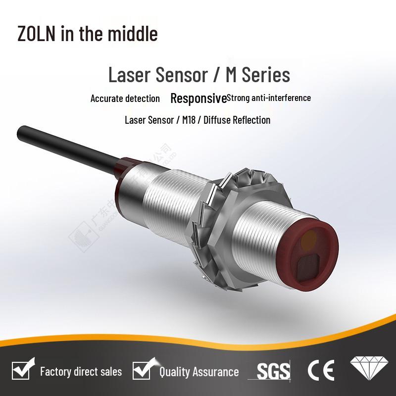 Zhonglian M Series Photoelectric Switch - M18 Diffuse Reflective, M12 Through-Beam, M8 DC Three-Wire