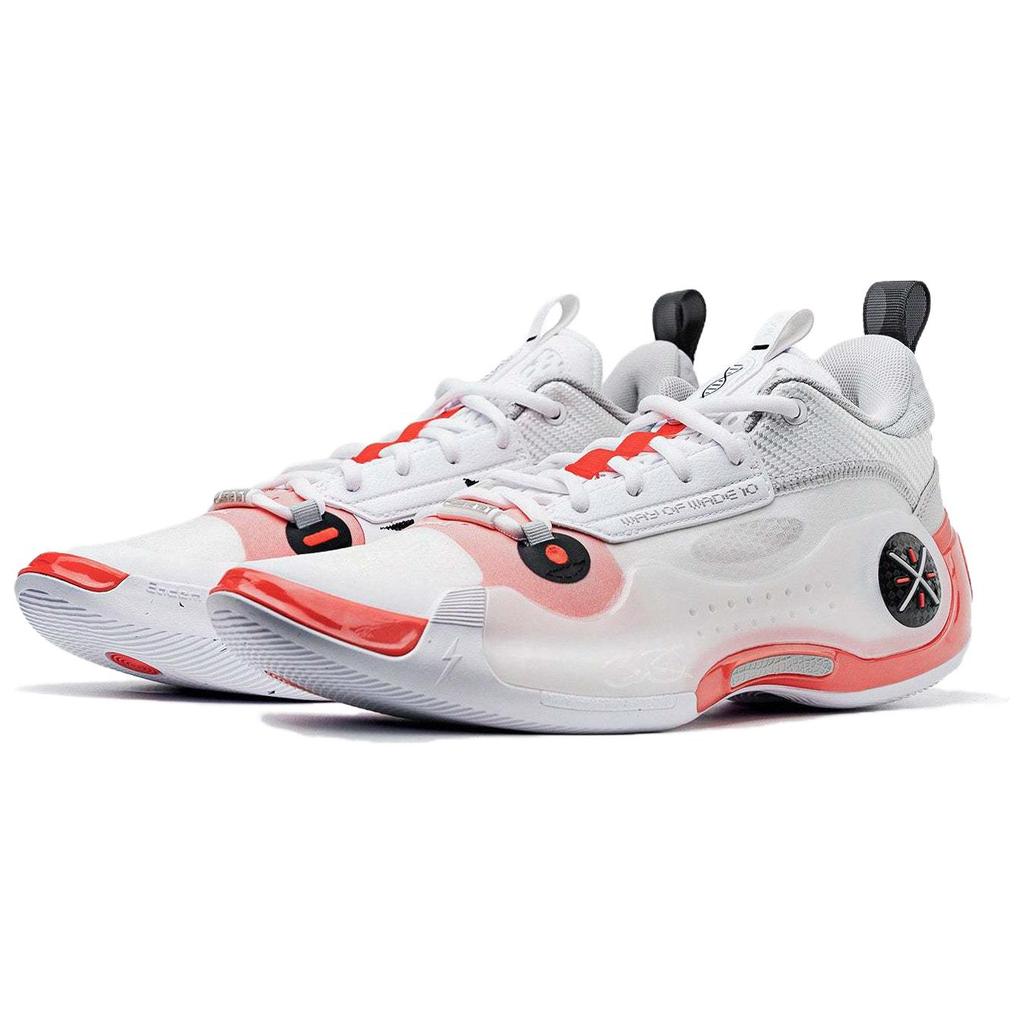 New LiNing Wade's Way 10 Low Cushioning, Wear Resistant Low Top Basketball Shoes Men's White Red ABAS083-14