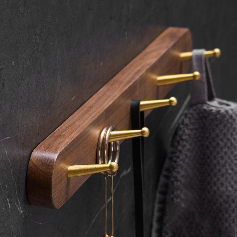 Brushed Gold Bathroom Robe Hook Clothes Hook Wood Aluminum Rack Hanger Towel Hanger Kitchen Hanger Bathroom Accessories
