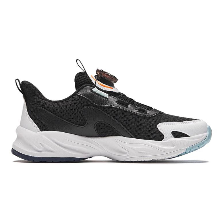 Anta Kids Flexible Lightweight Non-Slip Wear-Resistant Casual Shoes Kids Sneakers Black White 312438808-6