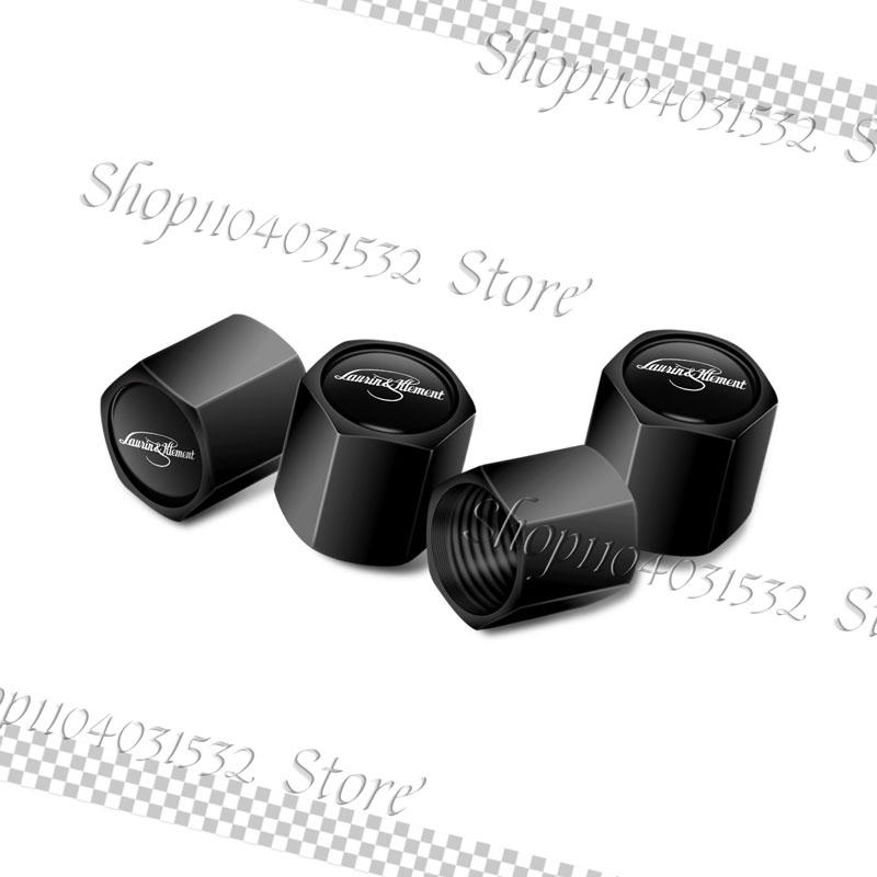 4Pcs Laurin & Klement Emblem Car Wheel Tire Valve Stem Cap Airdust Waterproof Cover For Skoda Superb Kamiq Octavia Rapid Yeti hbkm45