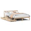 VidaXL Bed Frame with Drawers 160x200 Cm Solid Pine Wood, Slatted Base, Double Bed Frame, Solid Wood Bed Frame, 3301479
