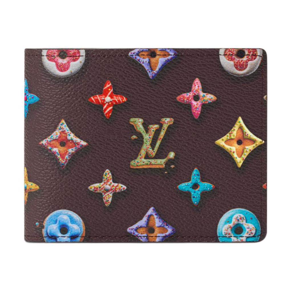 Louis Vuitton Carteira Masculina de Lona Revestida com Monogramas Finos Donuts Cor Chocolate M28283