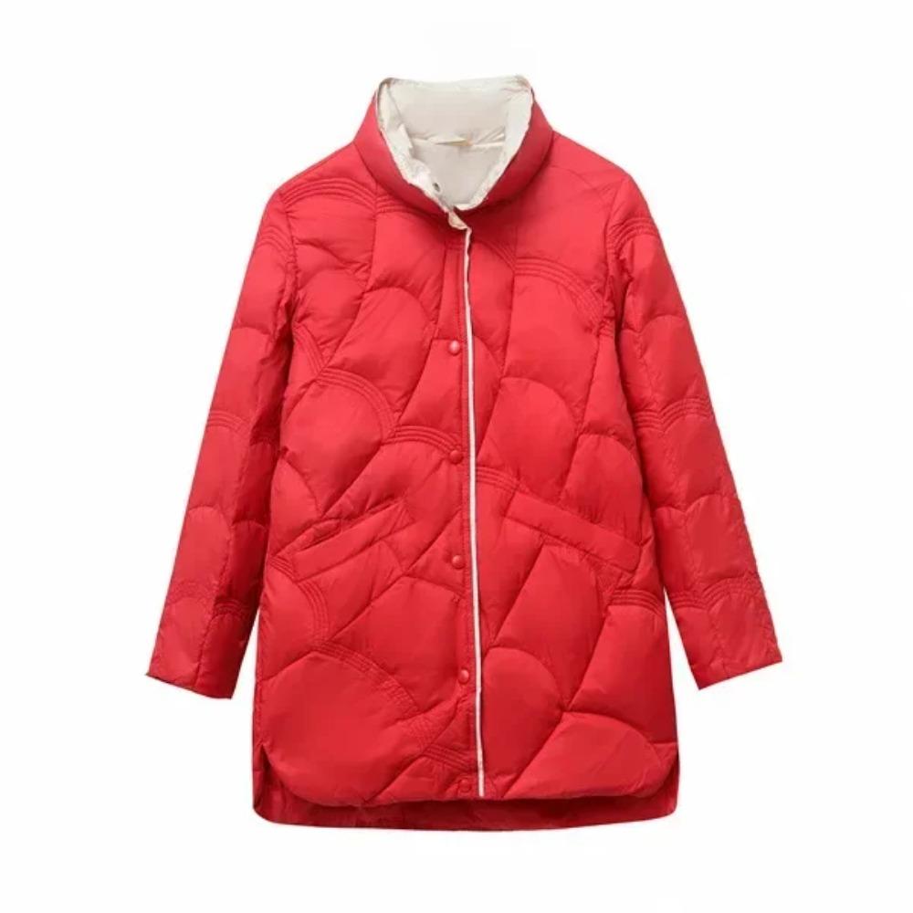 Mamma X-långa Ultralätta Dunjackor Vintervarma Kontorsdam Casual Damdunjackor