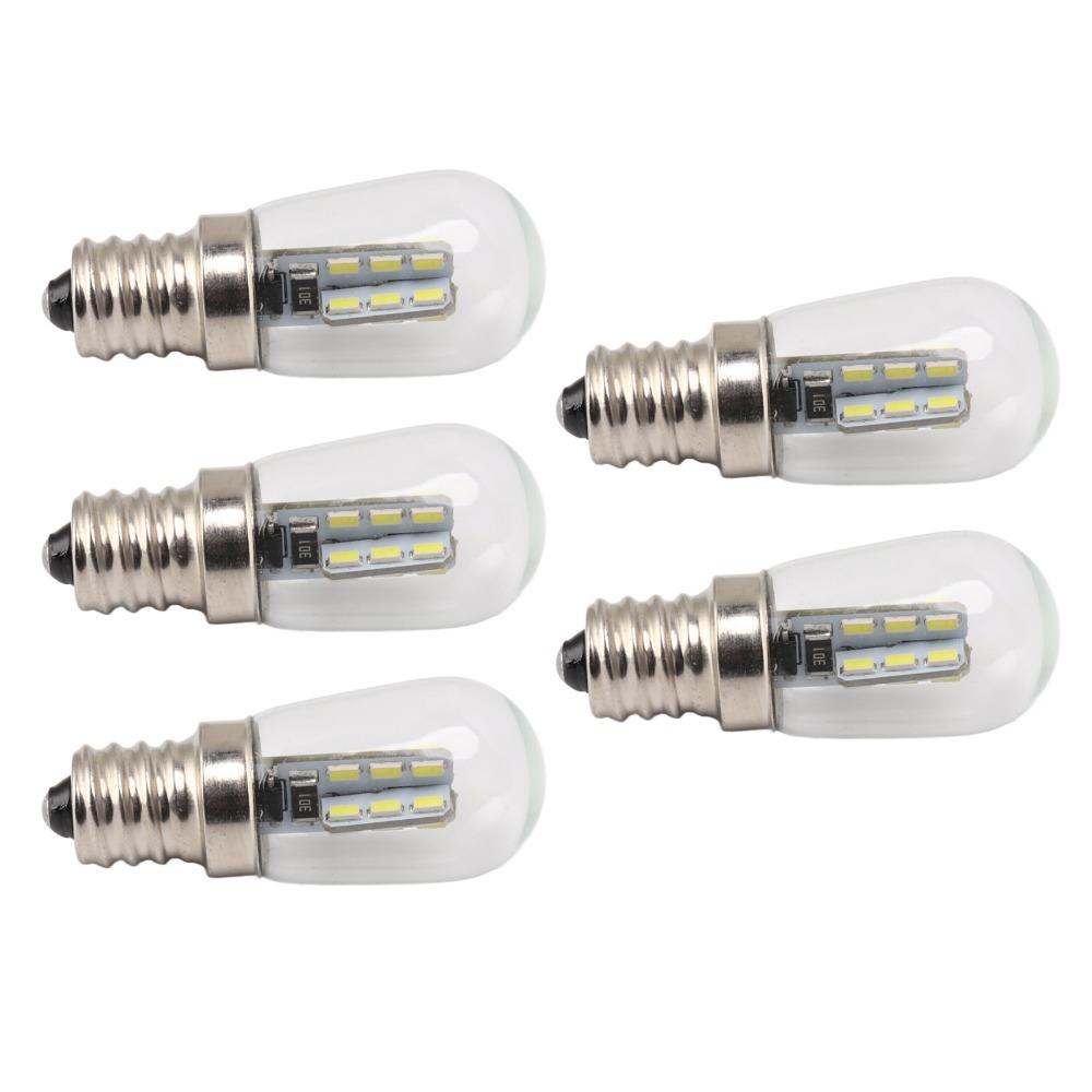 5 Pack 24 SMD3014 LED Beads Refrigerator Light Bulbs E12 LED Mini Refrigerator Lights Refrigerator