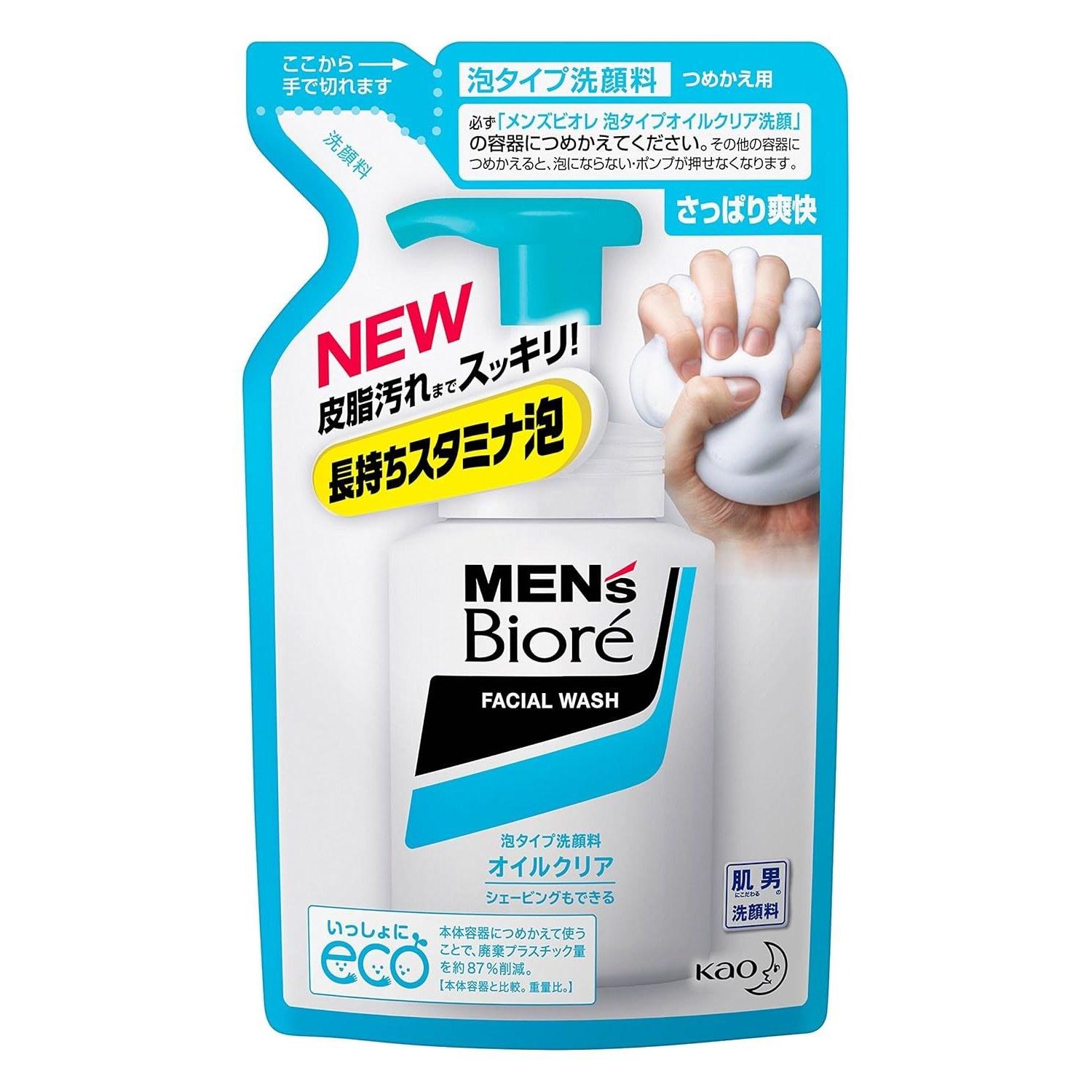 Mens Biore Foam Type Oil Clear Face Wash Refill