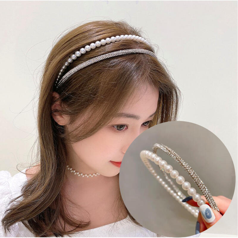 Elisha Cubic Pearl Celebrity Jenny Hairband Headband Silver