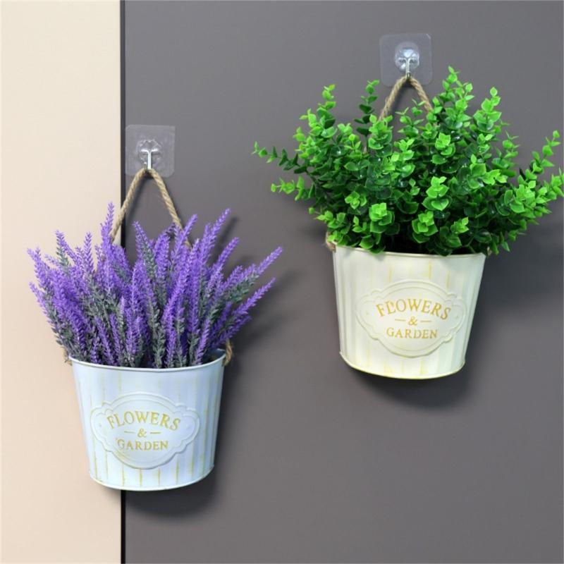 Hanging Small Iron Bucket Decorative Plant Pots Plant Hanging Pots Wall Hanging Indoor Flower Basket Metal Flower Pots