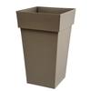 Pot de fleurs haut Carré 39 cm - EDA - Toscane - 62 L - 39 x 39 x H. 65 cm - Taupe