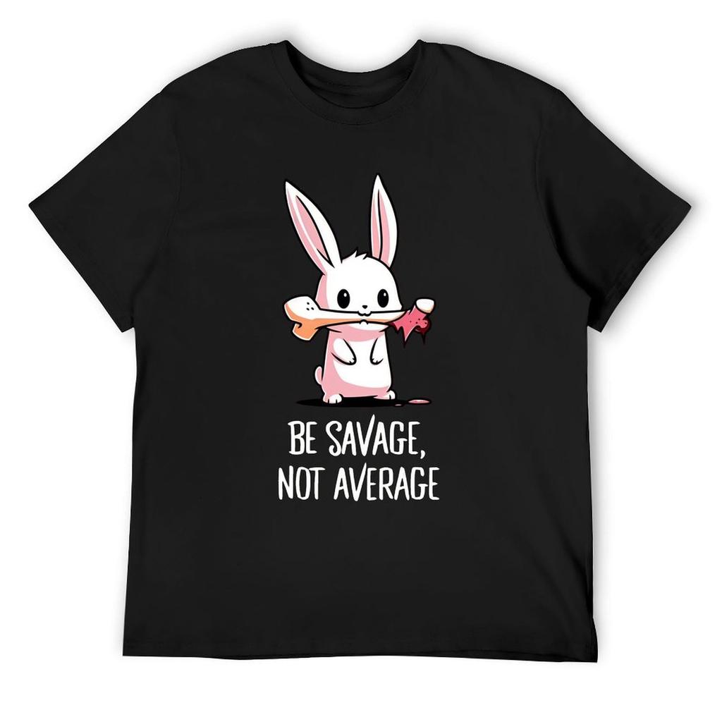 Be Savage, Not Average Bunny T-Shirt Vintage T Shirts Basketball Graphic Tees Mens Designer Clothes