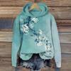 Felpa da donna casual larga con stampa floreale, stile serale, autunno inverno, 2024, nuova firmata, abbigliamento da strada Y2K