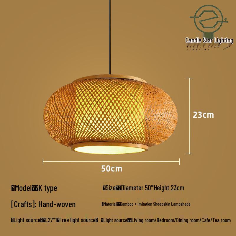 Zen Style Bamboo Rattan Pendant Light for Tea Rooms and Restaurants