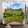 3D Waterproof Fabric Polyester Shower Curtains landscape Outside the Window Bathroom Curtains With Hooks Bathtub Decor Screen