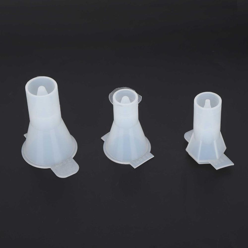 3pcs Transparent Cone Silicone Mould Hexagonal Cone Pyramid Shape DIY Jewelry Mould Easy to Separate Clean Resin Mould