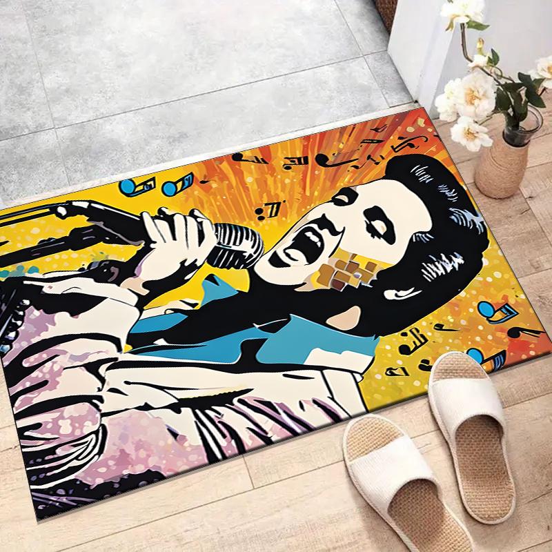 Elvis Polyester Carpet, Soft Indoor Mat for Office Chair, Living Room, Computer Desk - Decorative Home Office Rug Design