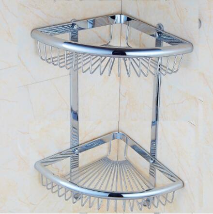 Wall Mounted Gold/Chrome/Rose Gold Bathroom Corner Shelf  Solid Brass Chrome Bathroom Accessories