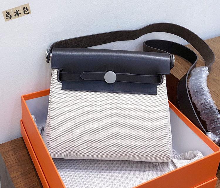 Women's Bag 2025 Vintage Bag Mini Canvas With Cowhide Versatile Contrasting Color Single Shoulder Crossbody Bag