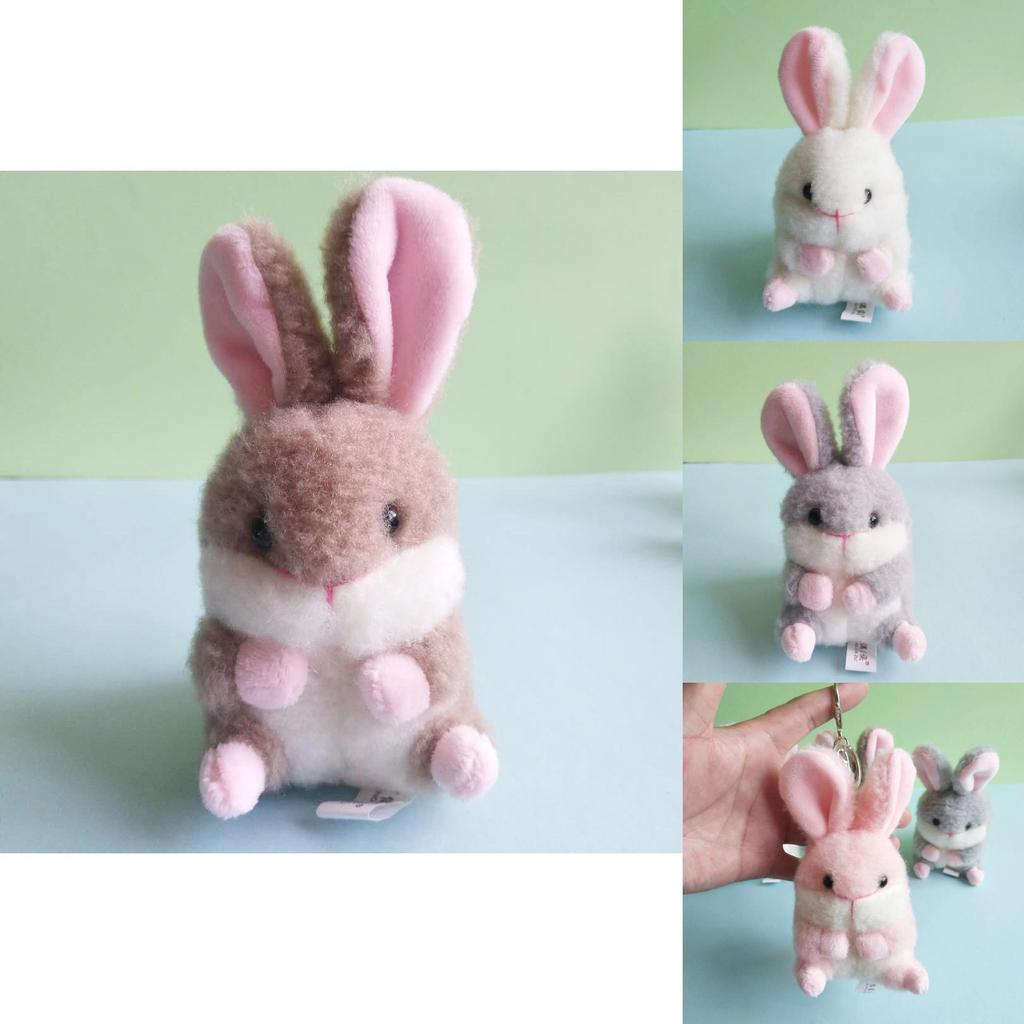 Mykt og kosete kanin plysjleketøy nøkkelring ideell for vesker og biloppheng