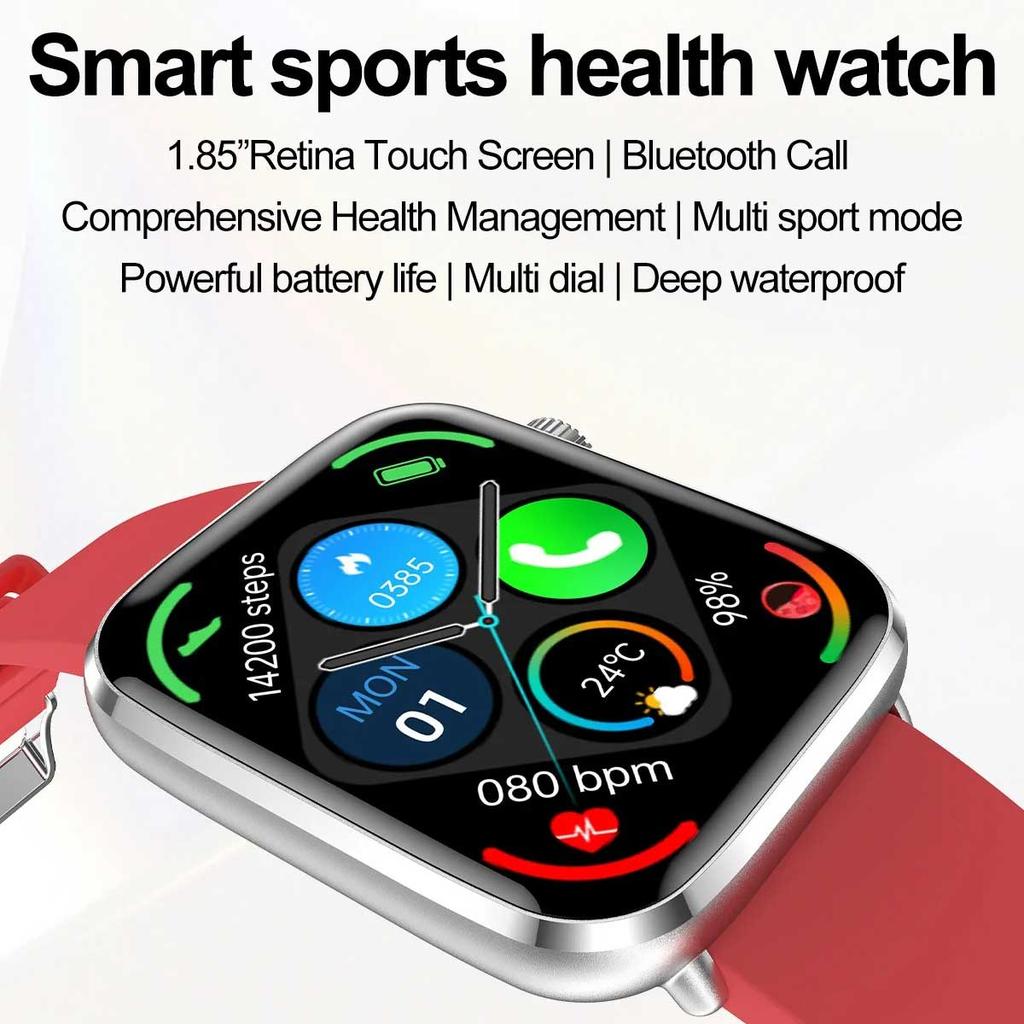 1.85-inch AMOLED Screen Smart Watch Women Bluetooth Call NFC Heart Rate Blood Pressure Blood oxygen Lady Sleep Smartwatches 2026