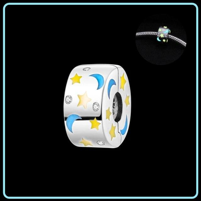 

Светящиеся в темноте подвески из стерлингового серебра 925 пробы со светлячком, подходящие для нового браслета, светящиеся подвески в виде бабочки, звезды и луны