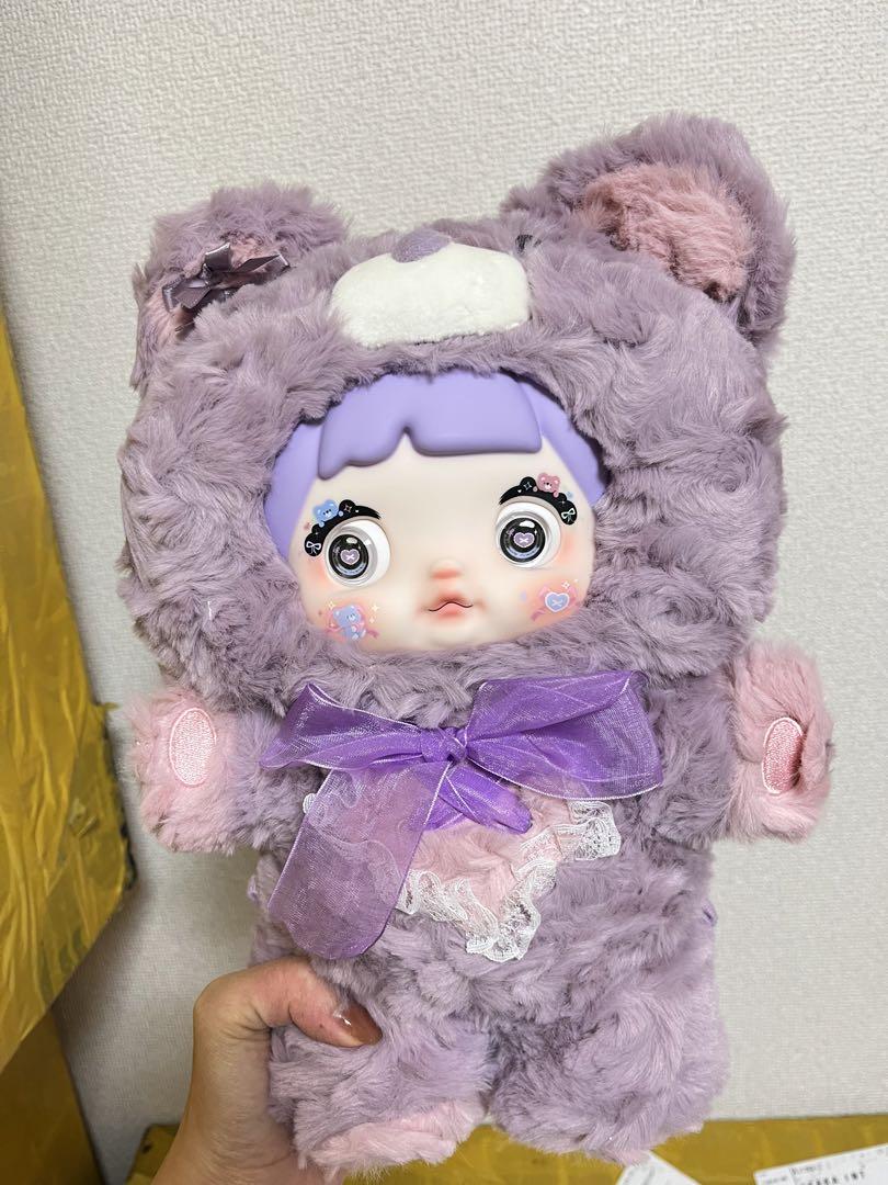 

[USED] Hooded bear doll (purple, pink, light blue)