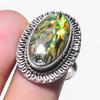 Dichroic Glass Gemstone 925 Sterling Silver Jewelry Ring Size 9