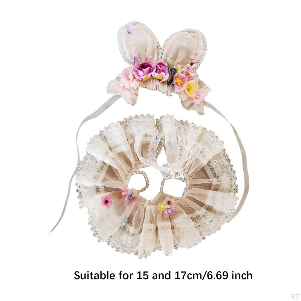 15-17cm Doll Clothing Set with Fairy Dress and Hair Accessory for Plush Dolls