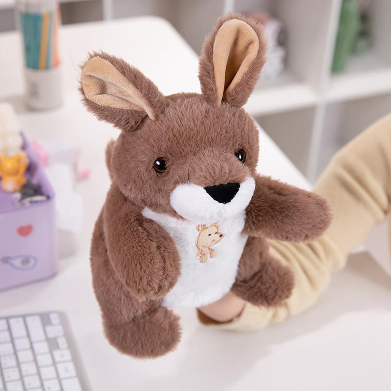 Stuffed Plush Animals Toys Hand Finger Story Puppet Kawaii Dolls Educational Baby Toys Sloth Raccoon Koala Panda Children Gifts