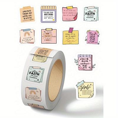 1 Rolle/500 Stück Bibelrollen-Aufkleber Siegelaufkleber Umschlagdekoration DIY-Aufkleber Weihnachtsgeschenke Halloween-Geschenke Schulanfang