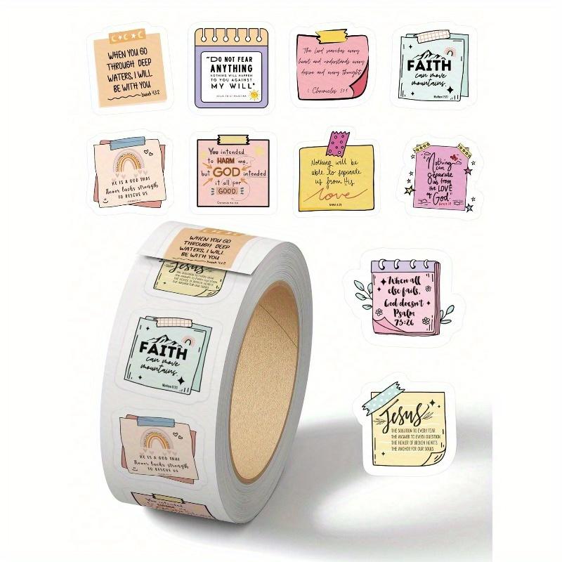 

1roll/500pcs Bible Roll Stickers Seal Stickers Envelope Decoration Diy Stickers Christmas Gifts Halloween Gifts Back To School разноцветный