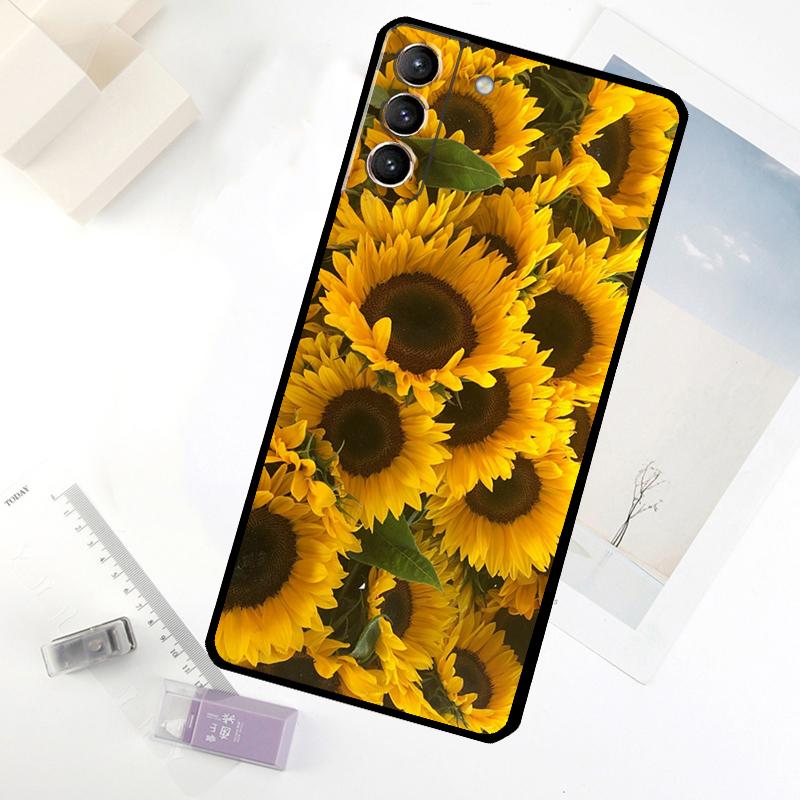 Sunny Sunflower Phone Case For Samsung Galaxy S25 S26 Ultra S20 S21 S22 S23 S24 Ultra S10 Plus S25 FE Cover