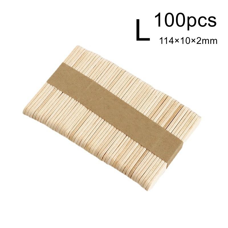 100Pcs Natural Wooden Ice Cream Popsicle Sticks Wood Stick Ice Cream Spoon Hand Art Ice Cream Ice Cube Lollipop Cake Tools 93Mm