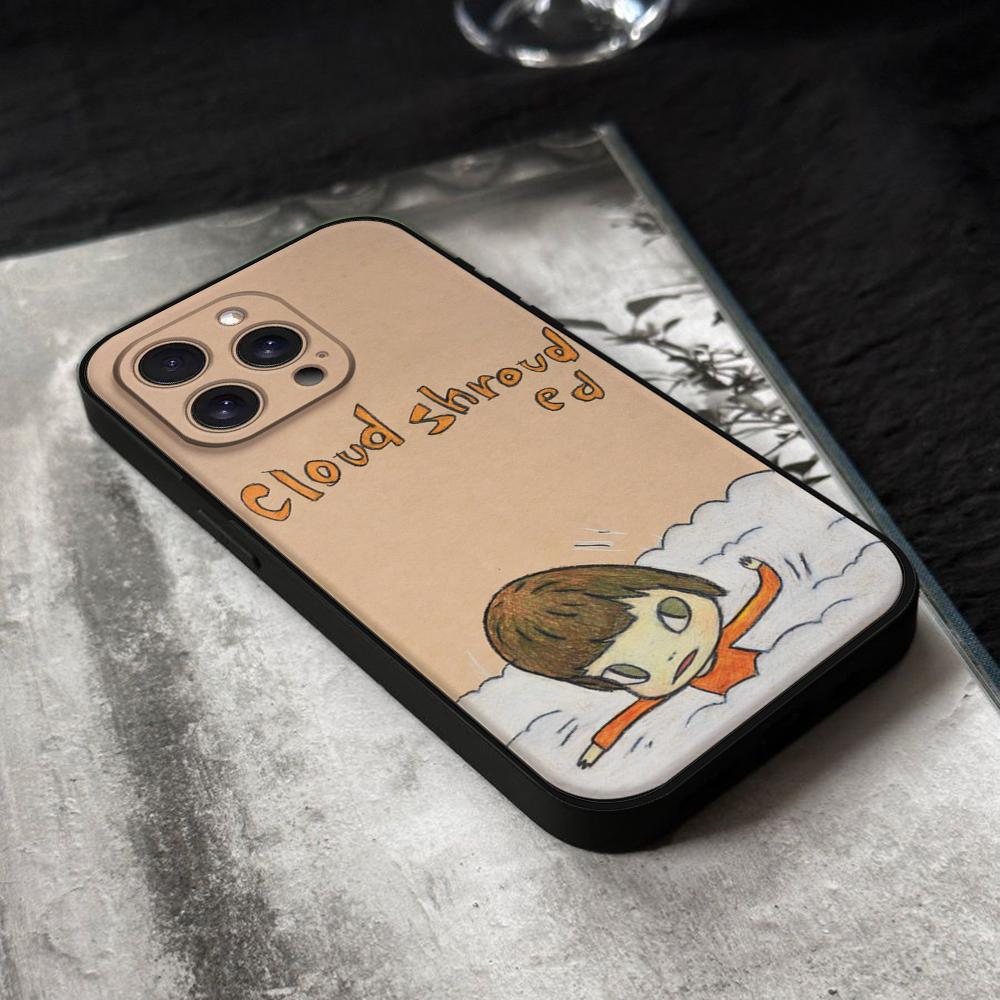 Yoshitomo-Nara Phone Case For IPhone 16,15,14,13,12,11,XS,XR,X,8,7,Pro,Max,Plus,mini Silicone Black Cover