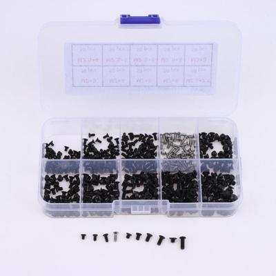 500PCS Silver/Black Boxed Laptop Computer Screws Set Universal Screw M2 M2.3 M3 Phillips Countersunk Screw Set