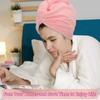 1pc Anti-Frizz Microfiber Hair Towel with Button Quick Drying &Super Absorbent