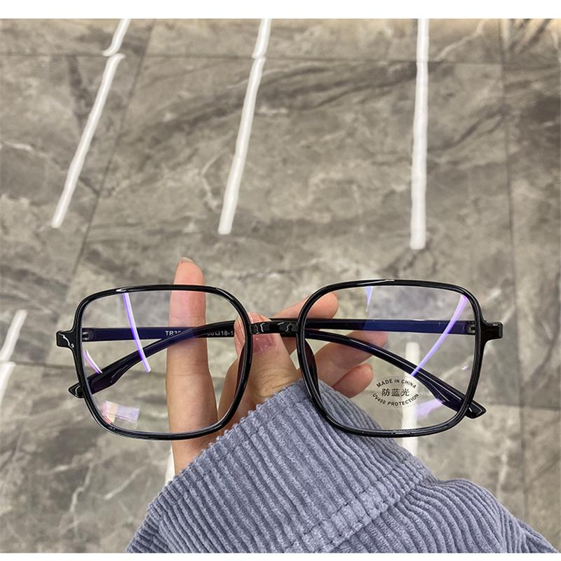 

Ретро TR90 квадратные ультралегкие очки для близорукости с защитой от излучения, женские очки в плоской оправе с защитой от синего света, компьютерные студенческие очки 0 чёрный