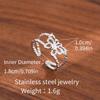 Stainless Steel Adjustable Open Ring - Colorfast Titanium Jewelry