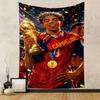 Soccer Champion Celebration Artwork Patterned Tapestry for Bedroom and Living Room Home Decor