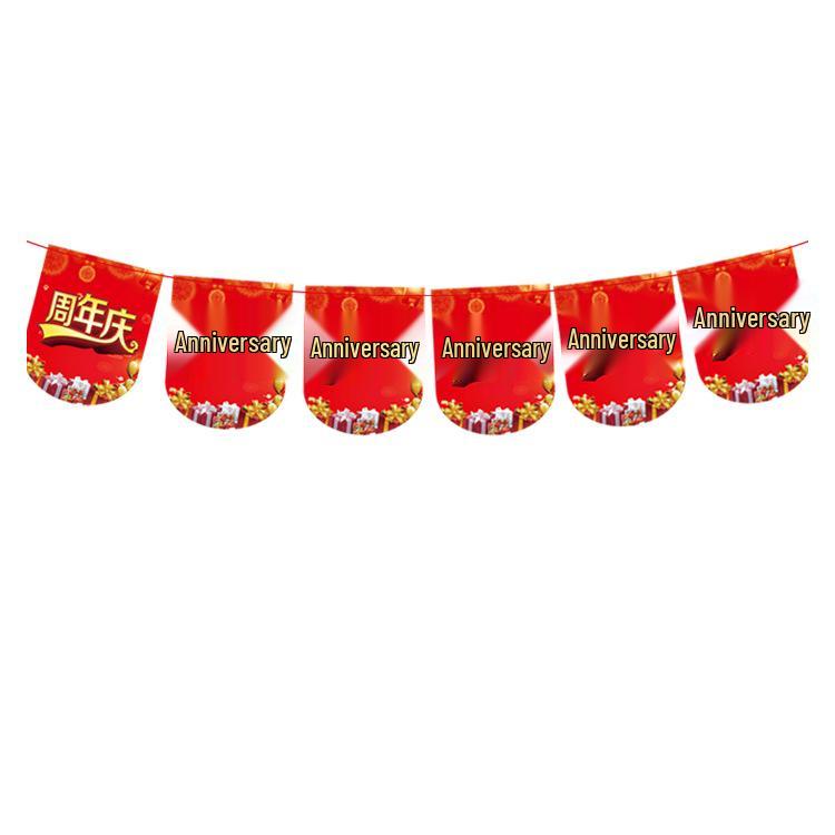Grand Opening Celebration Bunting: Store Anniversary Decorations & Hanging Flags for Mall or Supermarket