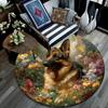 German Shepherd Round Area Rug,Carpet Rug for Living Room Bedroom Sofa Playroom Decor,Non-slip Floor Mat