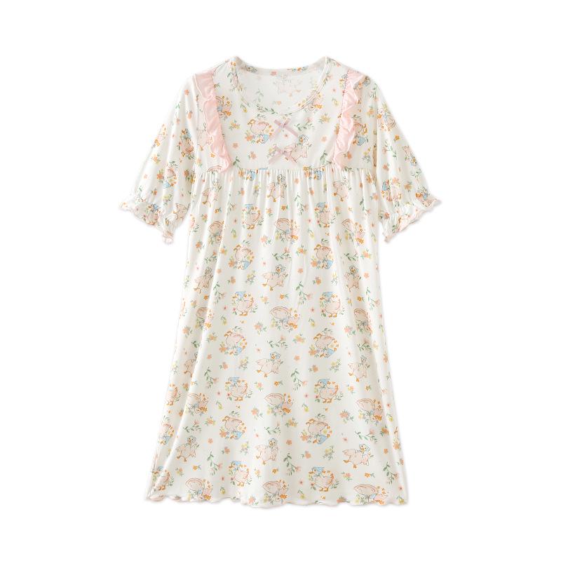 

2025 Новый летний пижамный комплект с рукавом пять четвертей для девочек Youkesi для кондиционирования воздуха Size 110 (recommended 100-110cm/30-40 lbs)