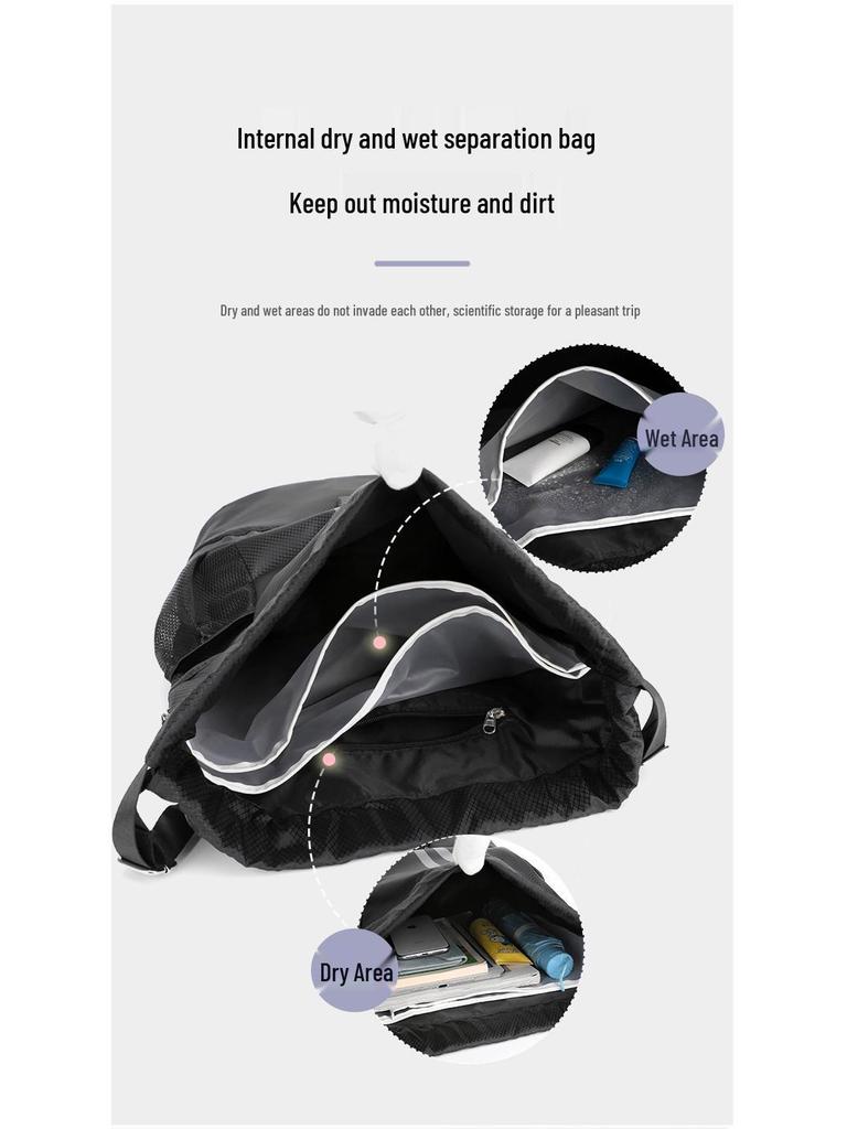 Marathon Sports Bag: Drawstring, Wet/Dry Separation, Perfect for Training, Basketball, Swimming, and Fitness