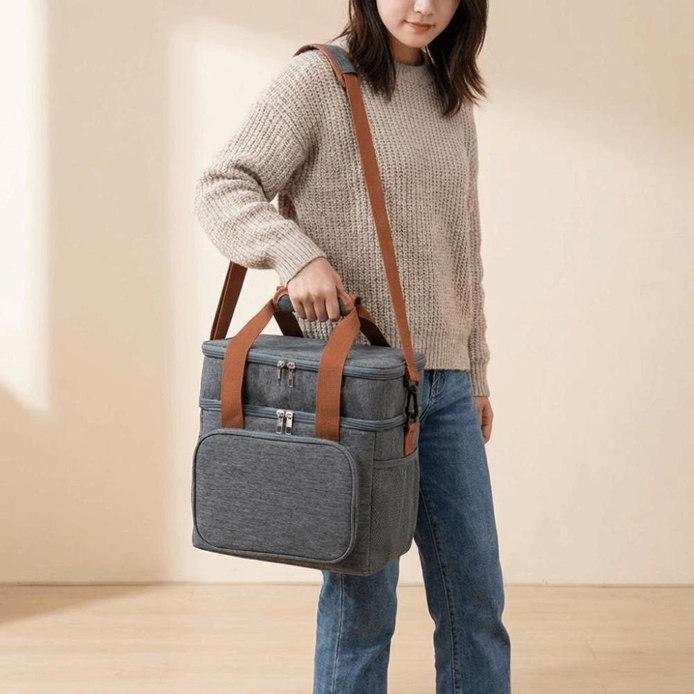 Leakproof Insulated Lunch Bag Lightweight Insulation Shoulder Bag Portable Food Storage Bag School
